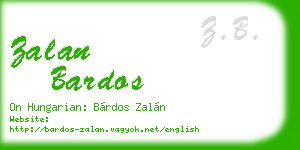 zalan bardos business card